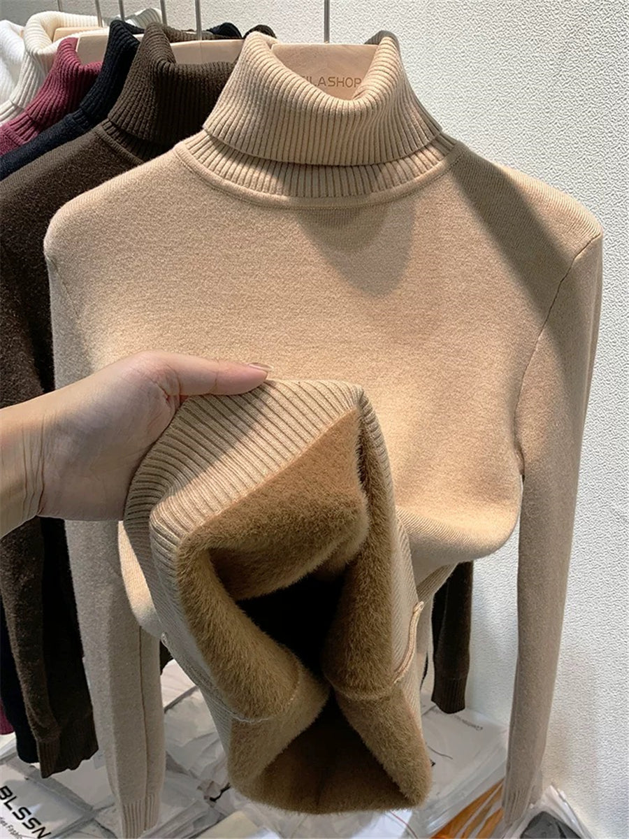 Suéter Feminino Gola Alta Forrado Isa